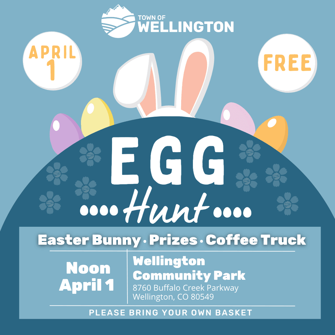 Egg Hunt  -  April 1 Wellington Community Park at noon