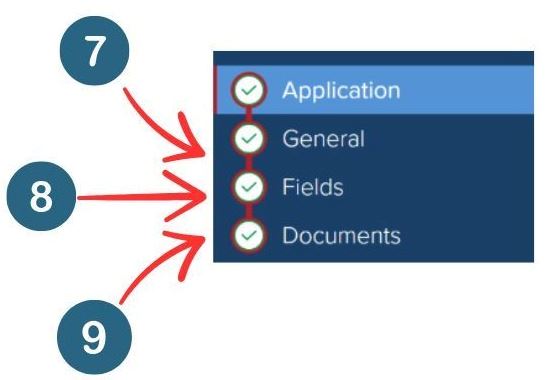 7,8,9 Application General Fields and Documents Tab 